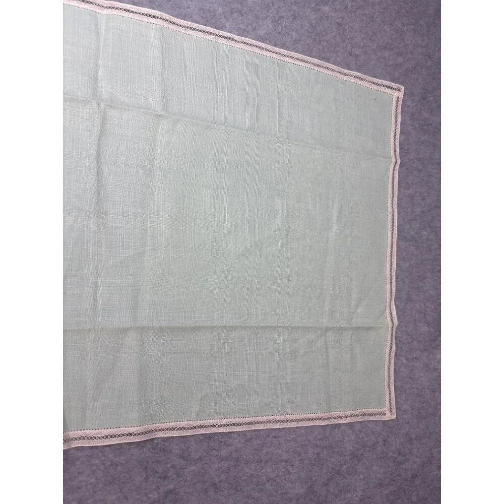 Light Green Finger Towel Intricate Lace Trim Floral Design 19